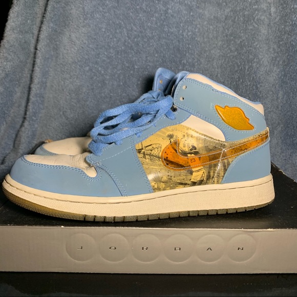 Air Jordan 1 Retro Alpha White University Blue 2007 7Y - Picture 3 of 16